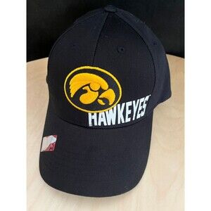 Iowa Hawkeyes Football University Cap Men One Size Black Strapback Hat New
